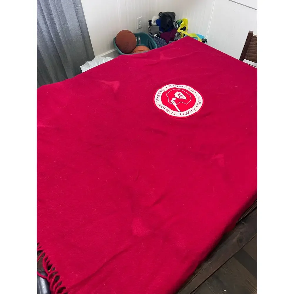 Rare Pendleton Wool Blanket Kansas City Chiefs NFL Red Throw Vintage Made USA